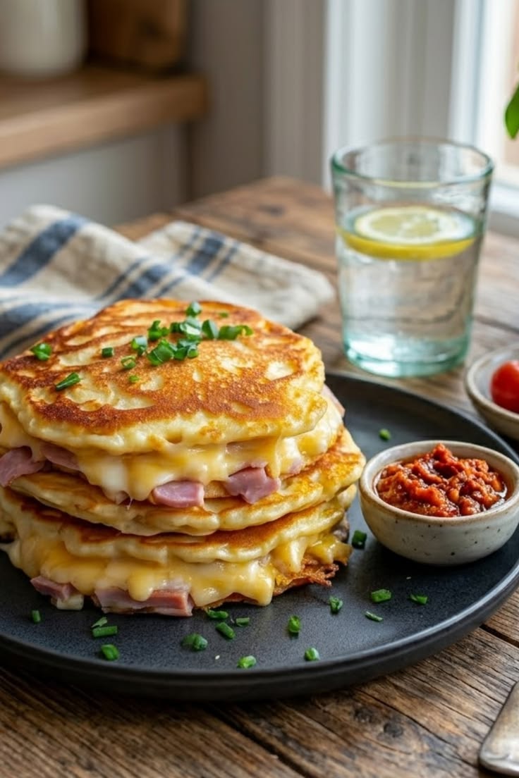 Corn and Cheese Pancake With Beans