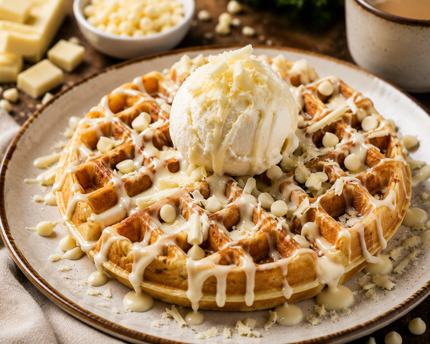 White Choco Waffle
