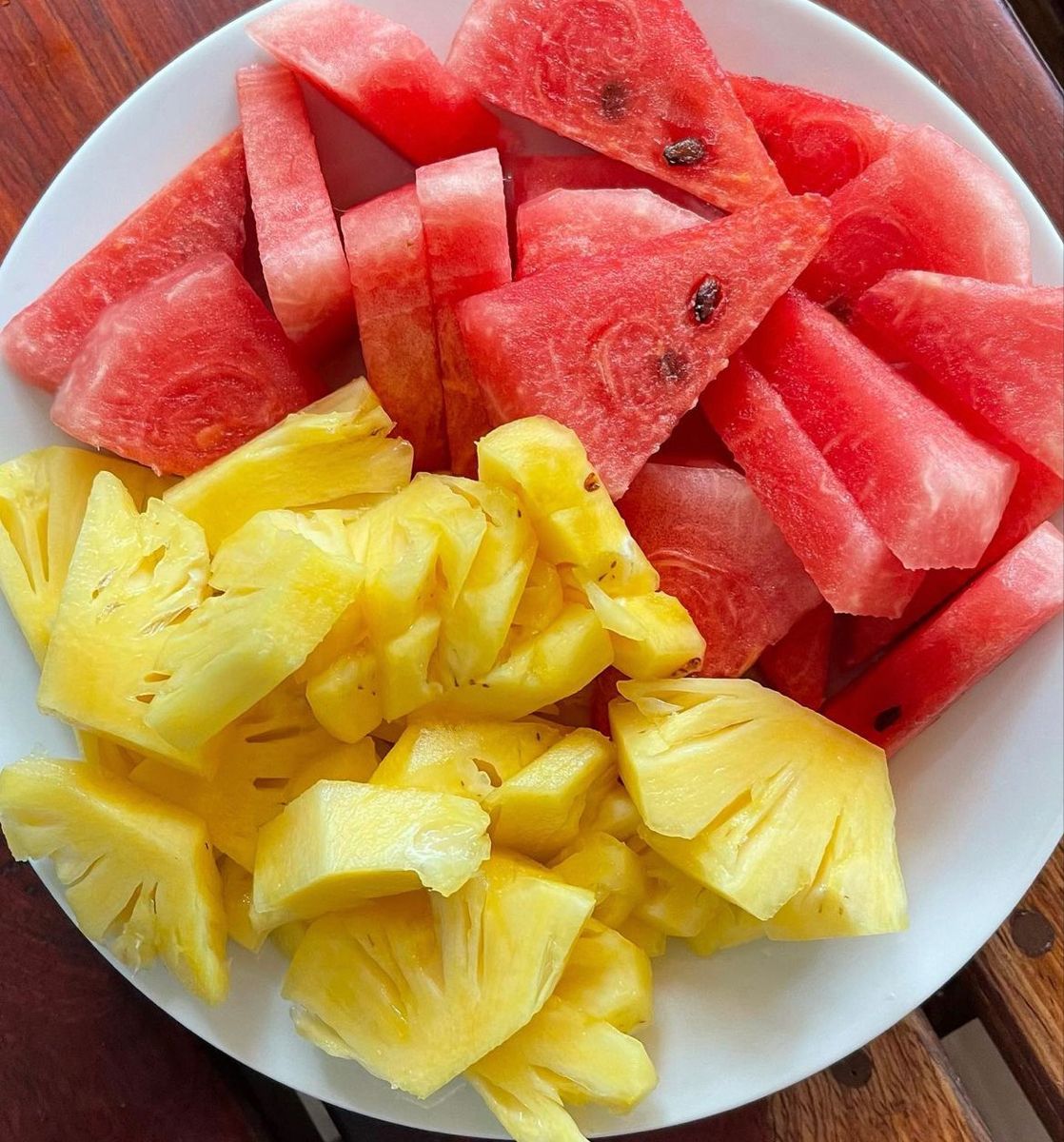 Watermelon and pineapple fruit salad