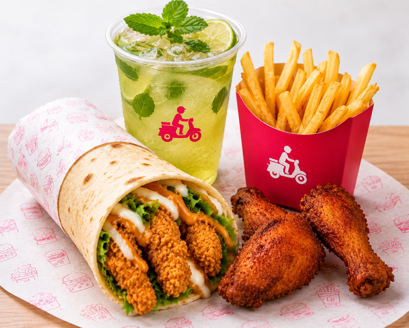 Twister Chicken Meal (Chicken Twister 1 + Chicken Wings 2 Pcs + French Fries + Mojito 1)
