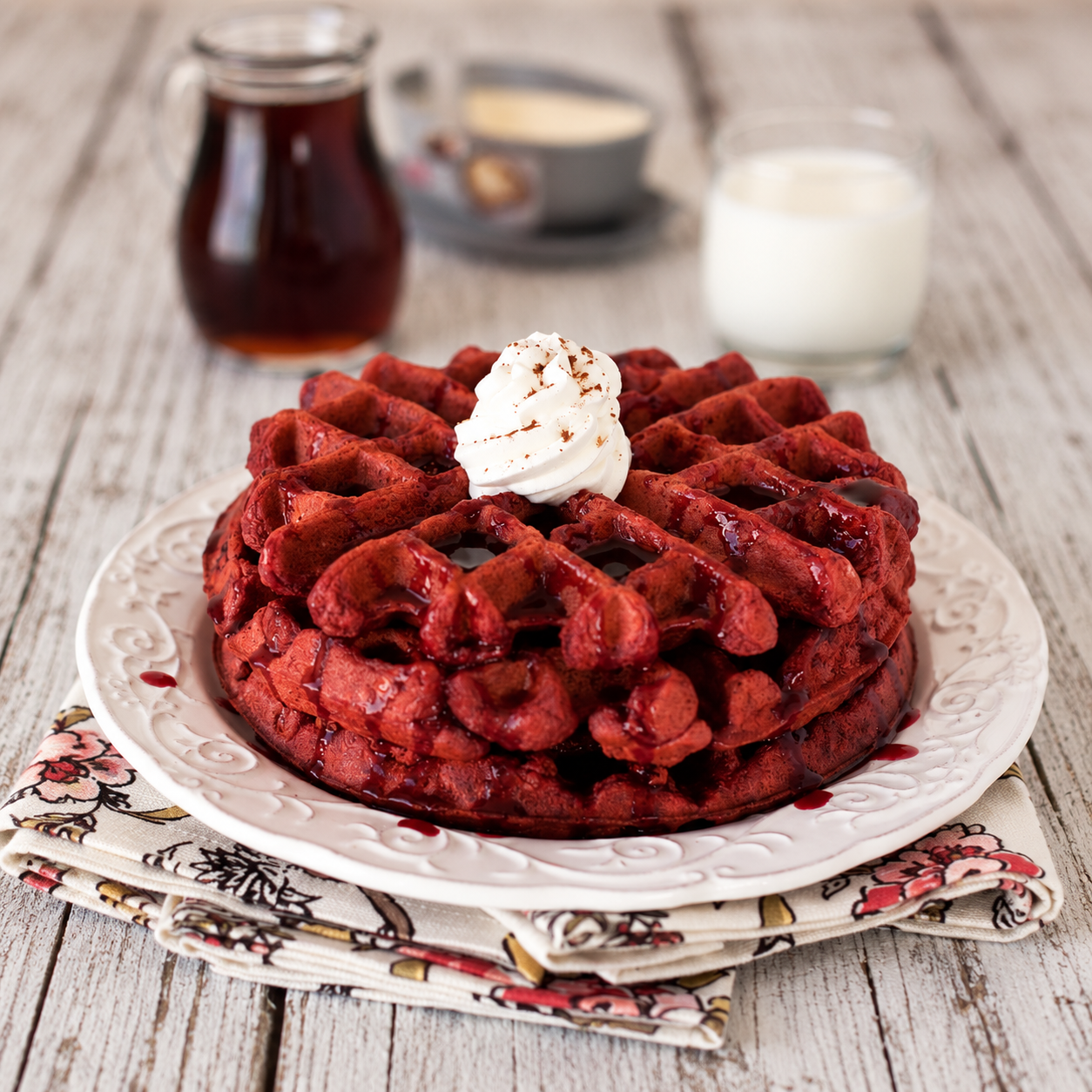 Red Velvet Waffle Cake