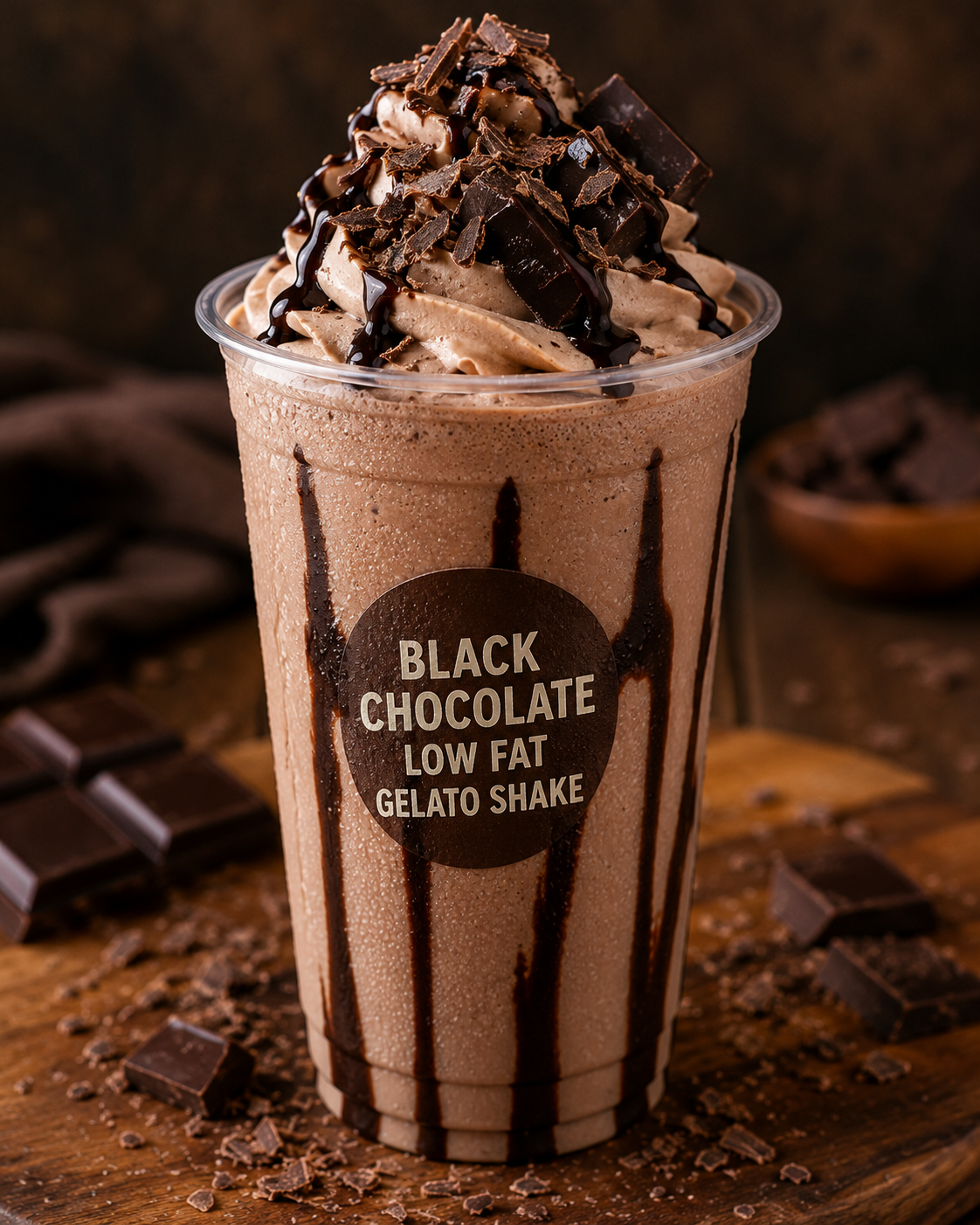 Black Chocolate Low Fat Gelato Shake
