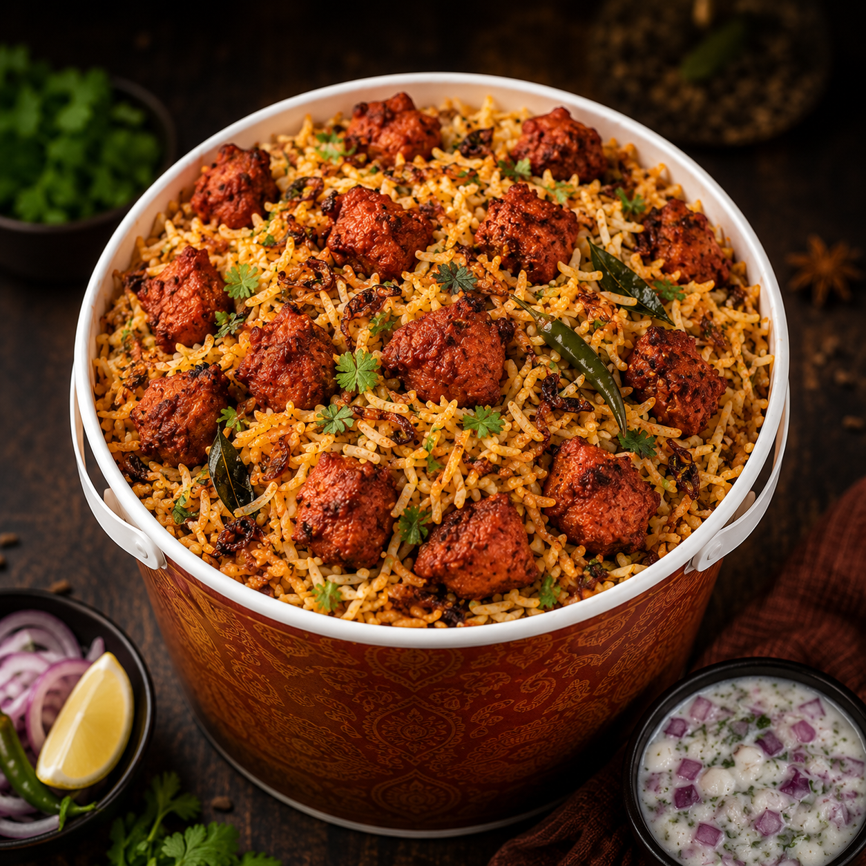 Chicken 65 Bucket Biryani (65 - 250 grm)
