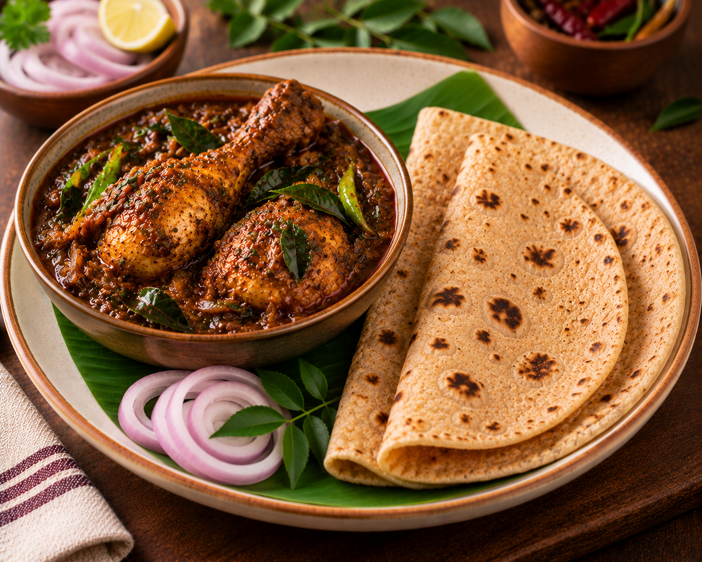 2 Chapati + Kerala Chicken (2 Pcs - 160ml)