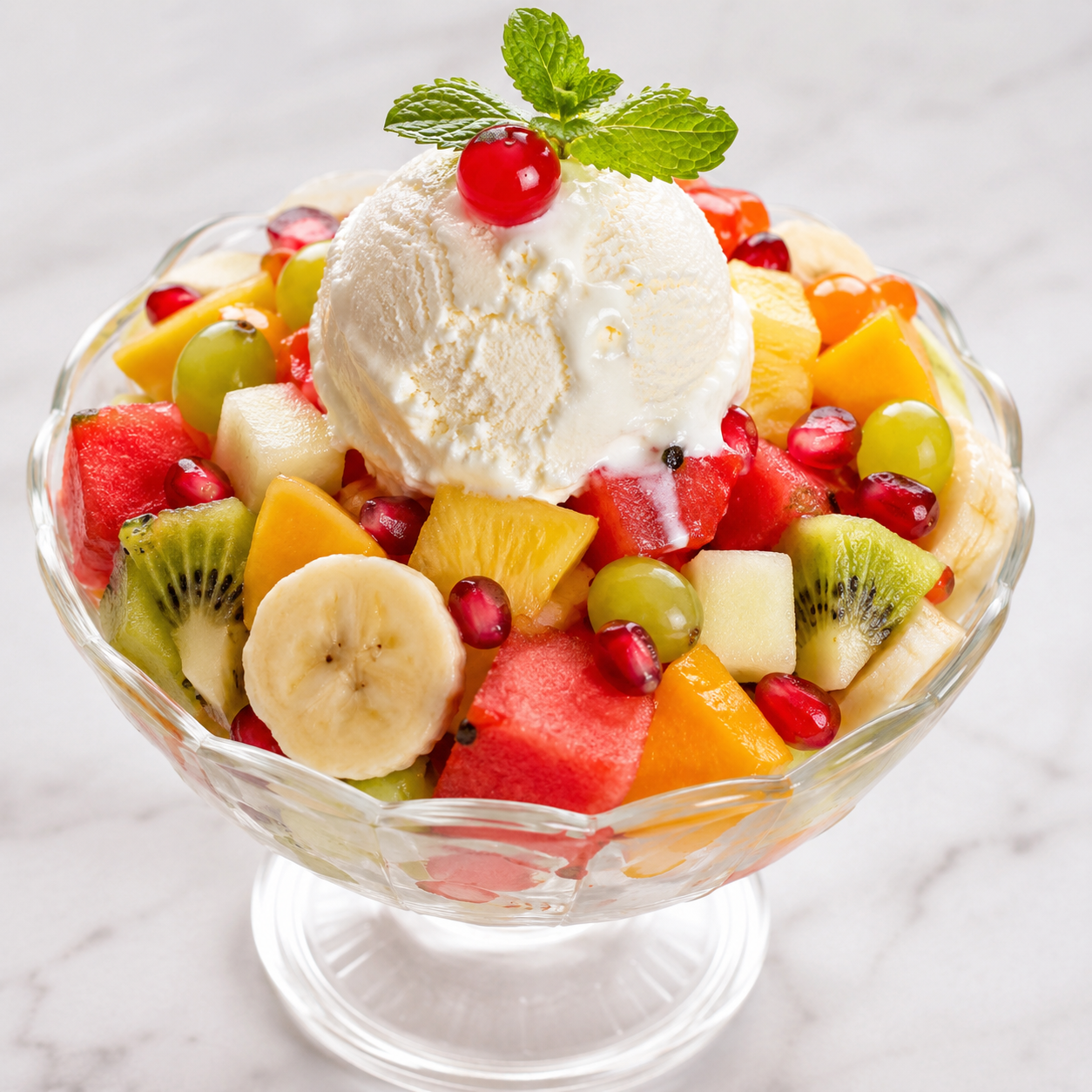 Fruit Salad With Ice cream