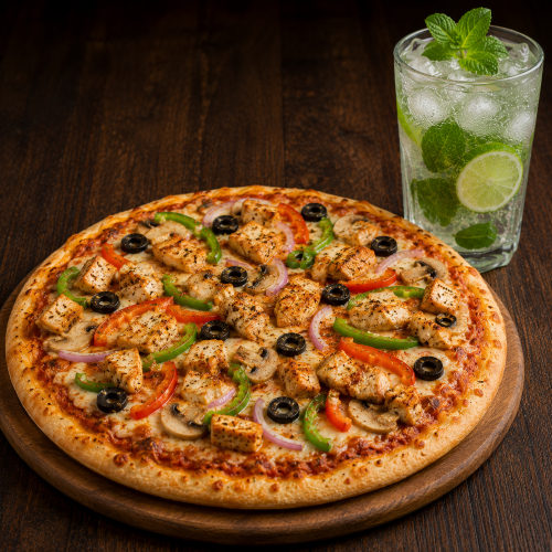 Chicken Pizza + Mojito