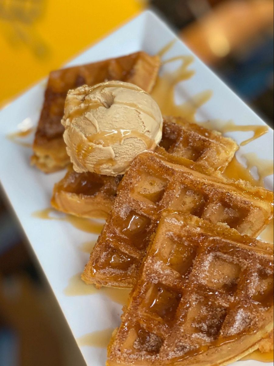 Honey and Caramel Waffle (With Icecream)