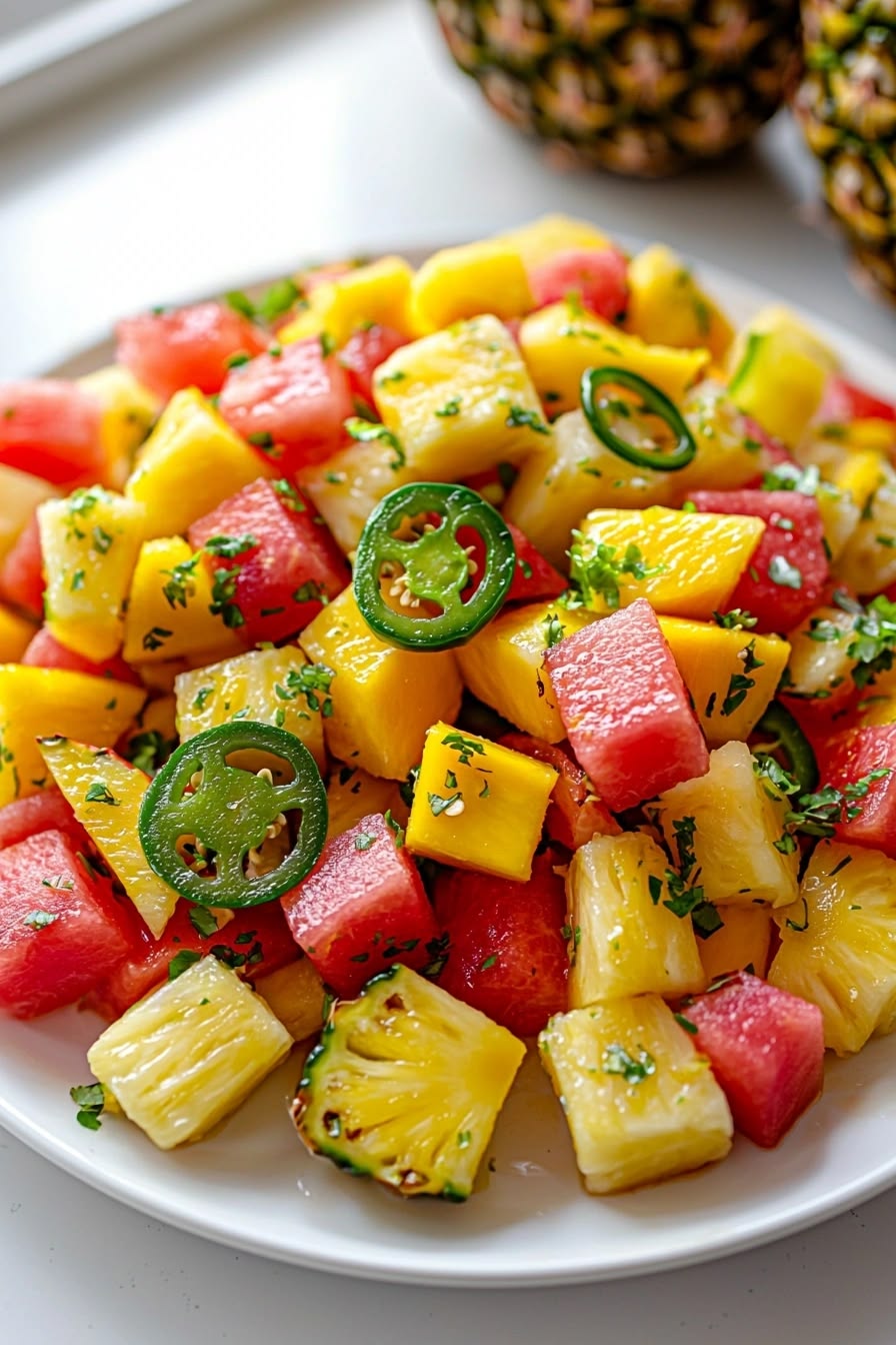 Watermelon & Pineapple Chat Salad