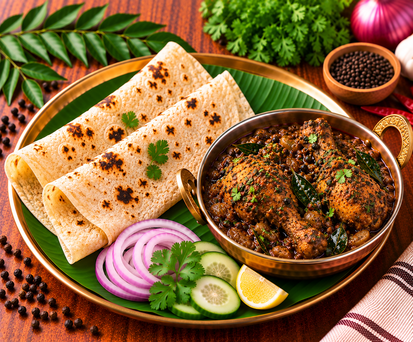 4 Rumali Roti + Pepper Chicken (3 Pcs - 250ml)
