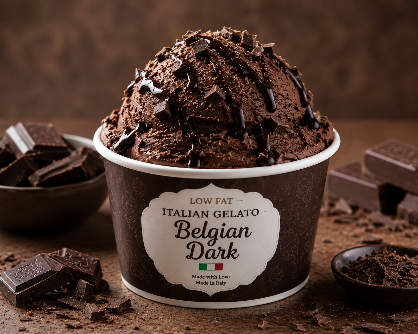 Low Fat Italian Gelato –Belgian Dark