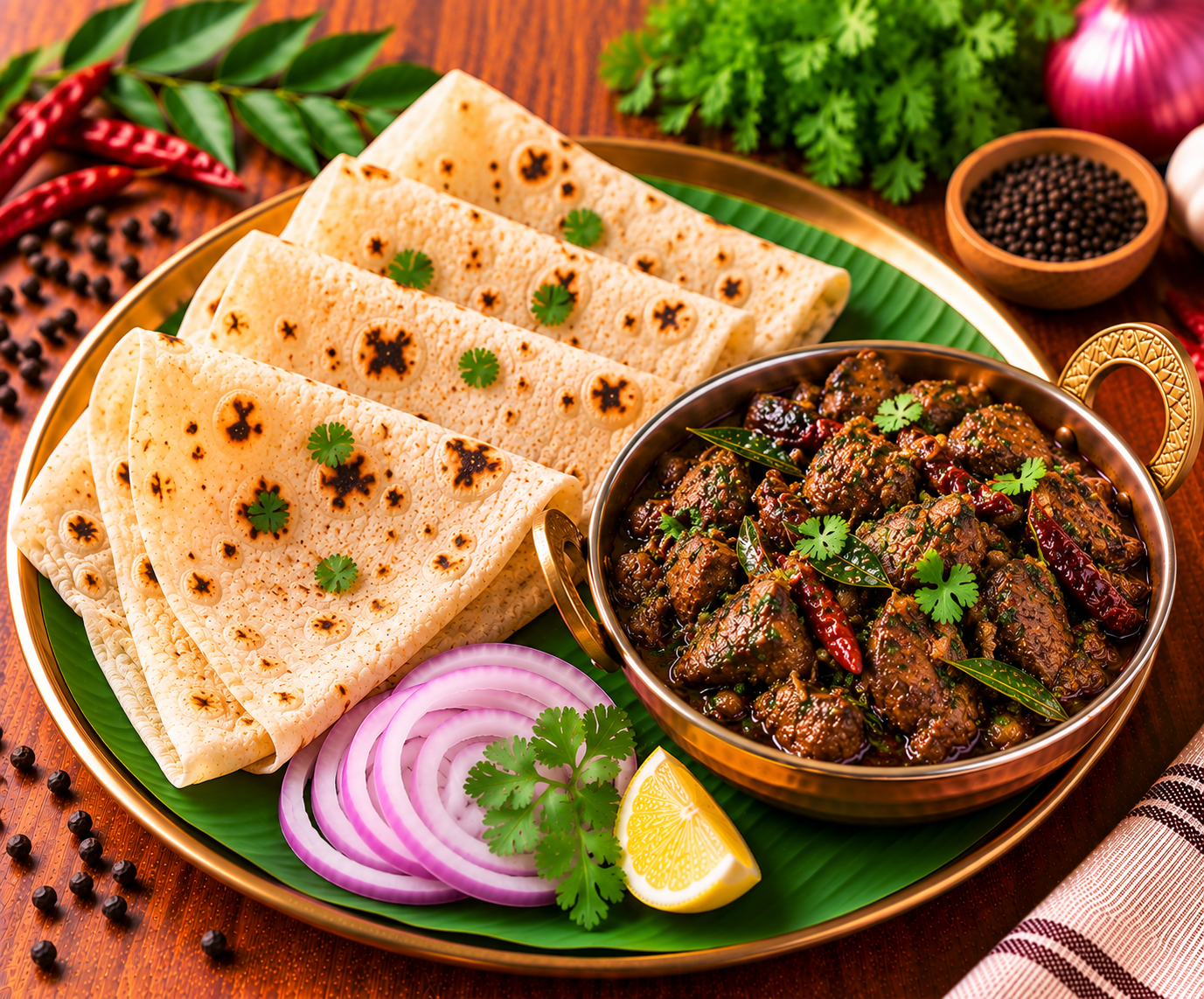 4 Rumali Roti + Chicken Liver Fry ( Half - 160ml)