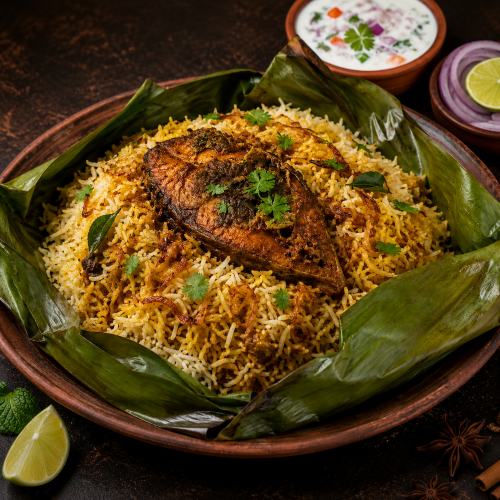 Fish Kizhi Biriyani