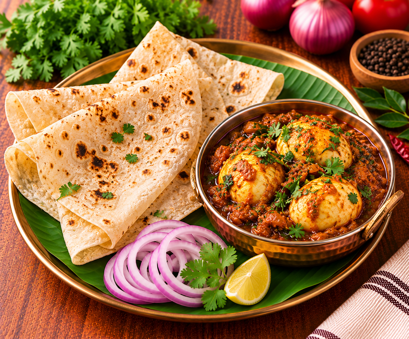 4 Rumali Roti + Egg Masala (1 egg - 250ml)