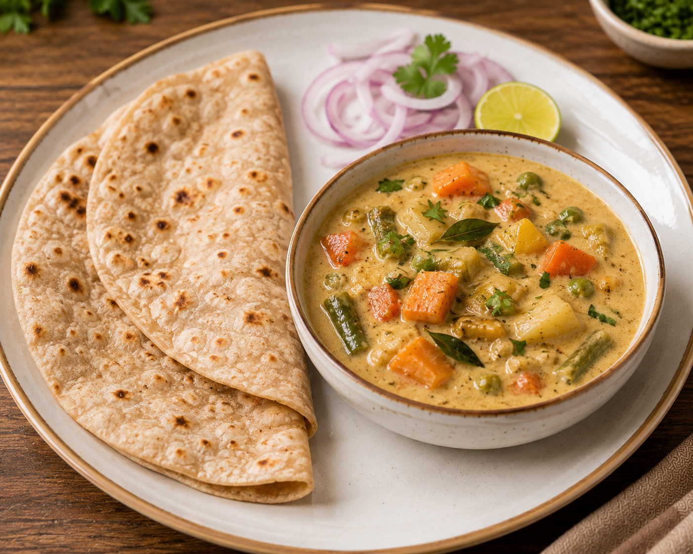 Chapathi 2 Pcs with veg kuruma