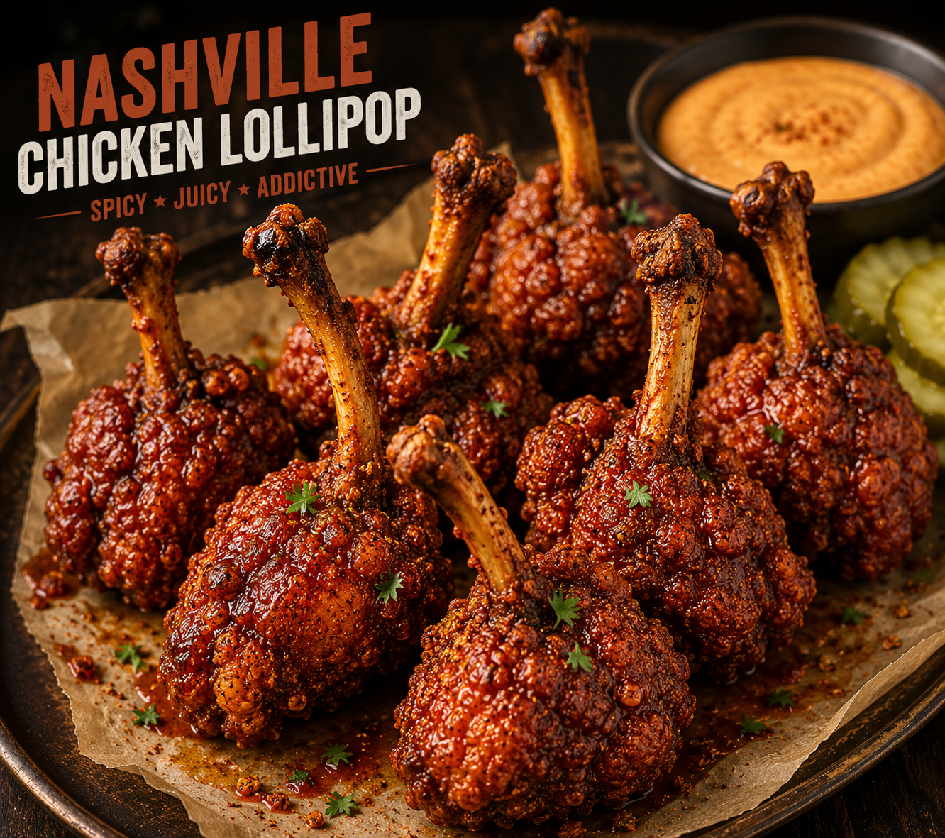 Nashville Chicken Lollipop