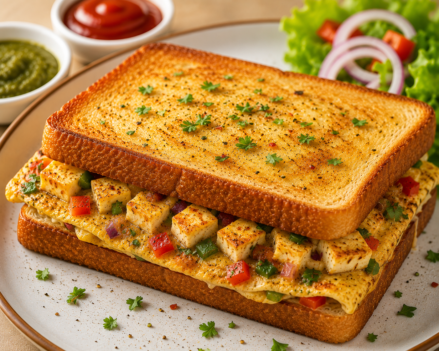 Panner Bread Omelette