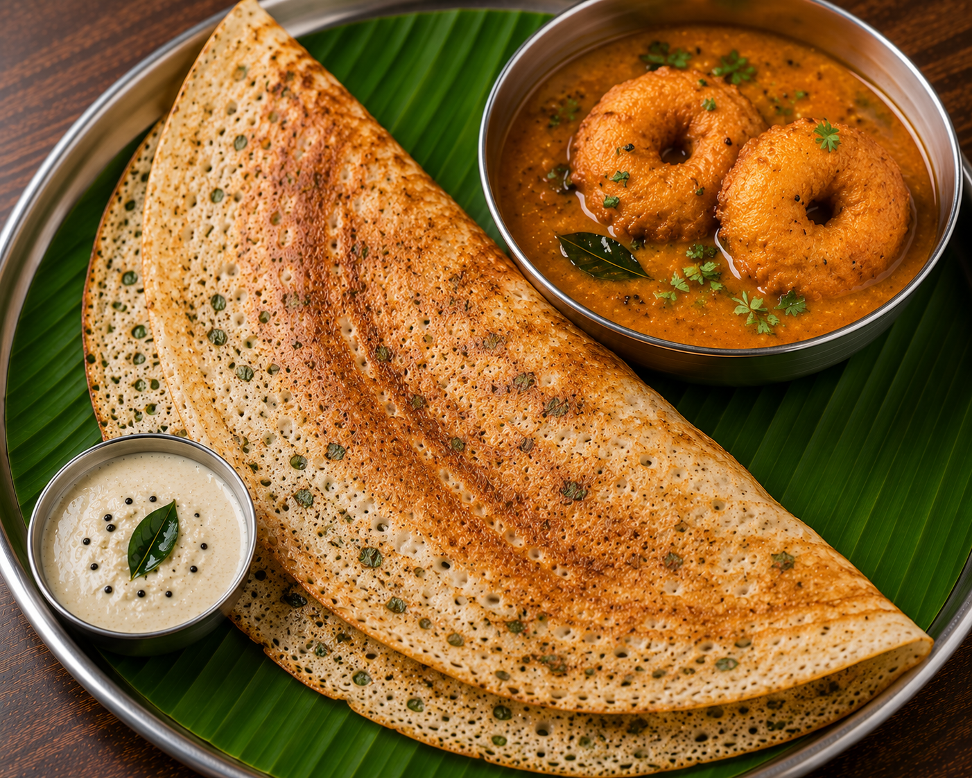 Vendhaya Dosa Vadacurry