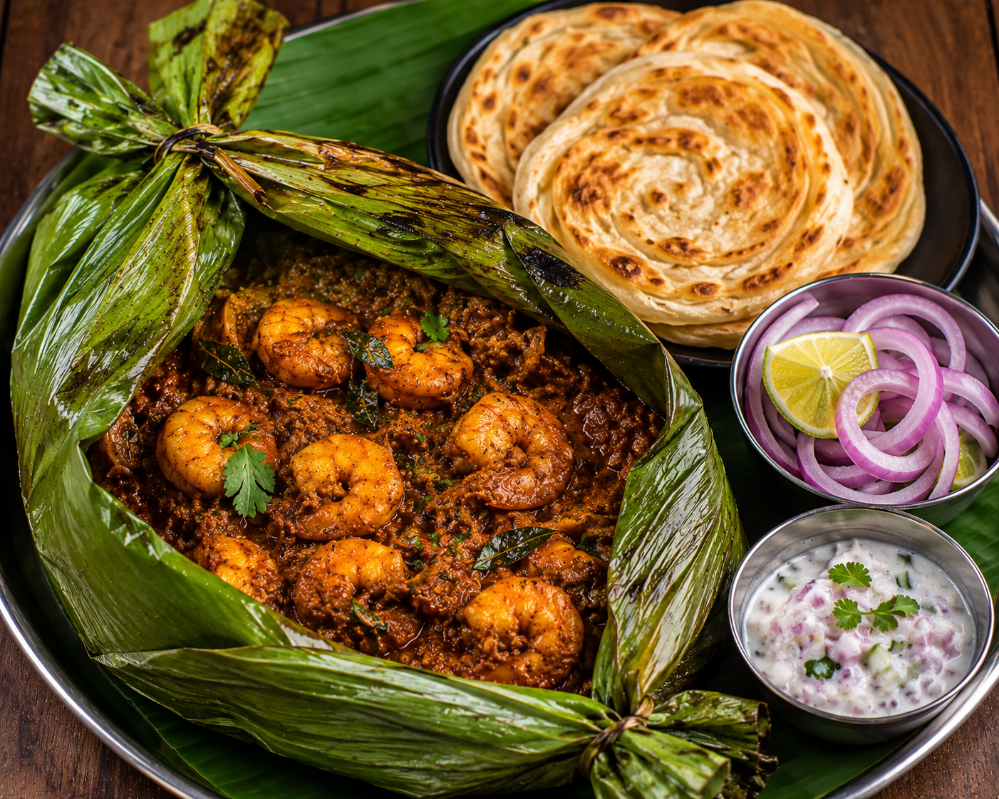 Kizhi Porotta Prawns