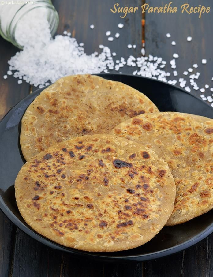 Sweet Paratha with Amul butter, Fresh curd, Sweet & Sour Chutney and Mint Chutney/ Garlic Chutney