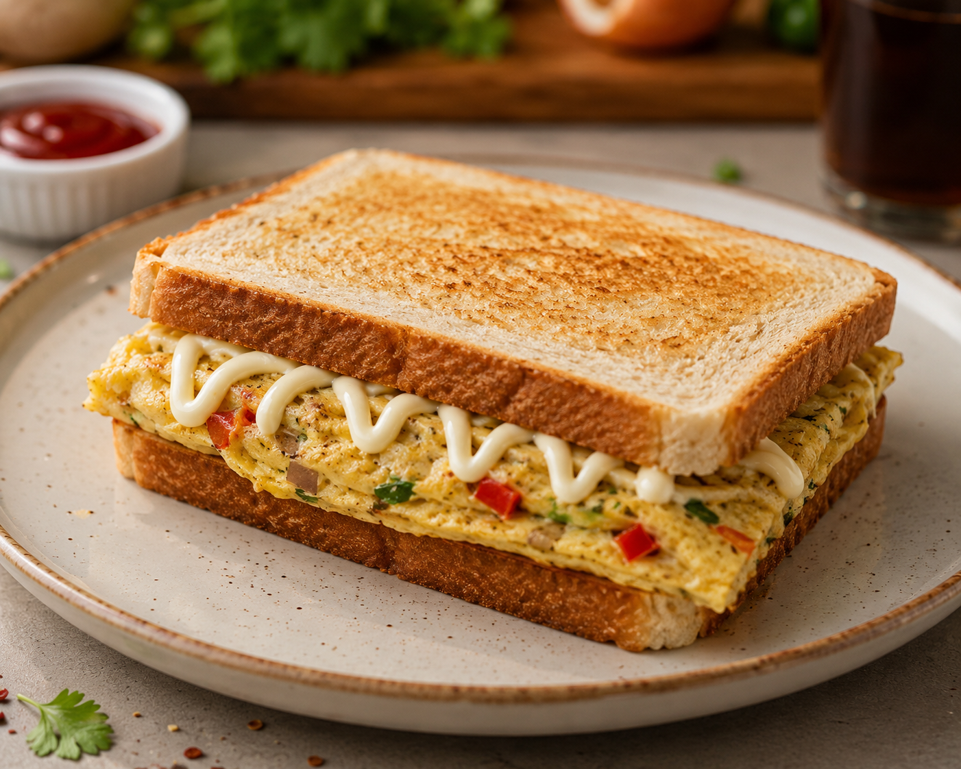 Mayo Bread Omelette