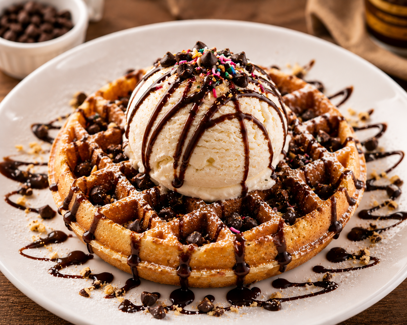 Waffle With Ice Cream