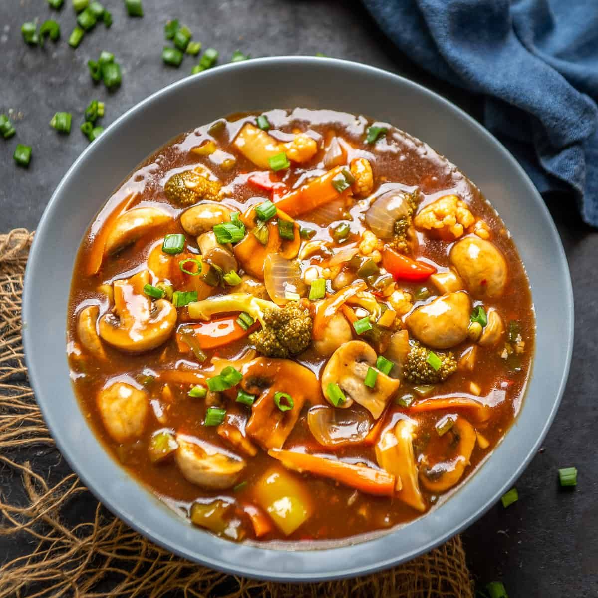 Mushroom Manchurian Semi