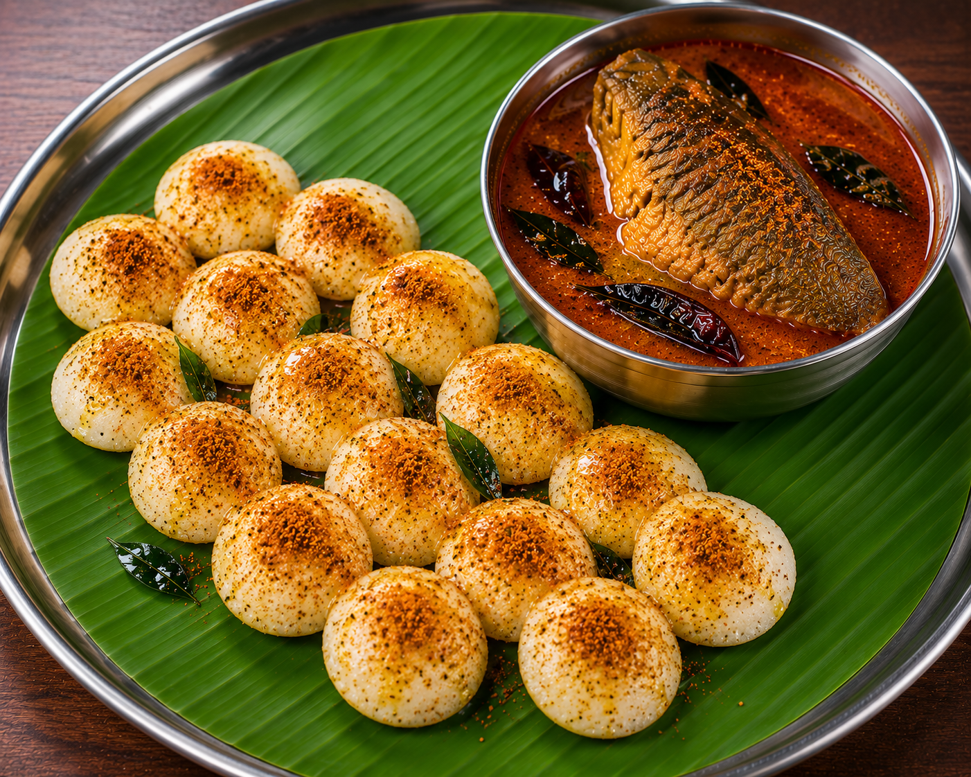 Mini Ghee Podi Idli with Fish curry (15)