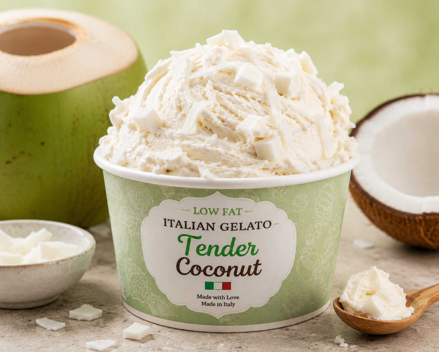 Low Fat Italian Gelato – Tender Coconut