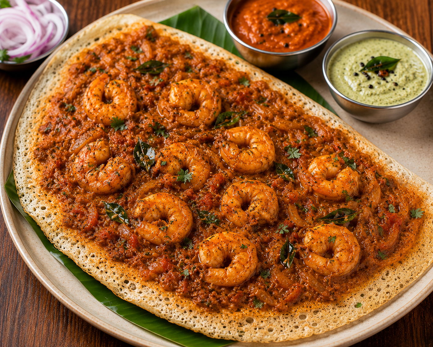 Prawn Curry Dosa