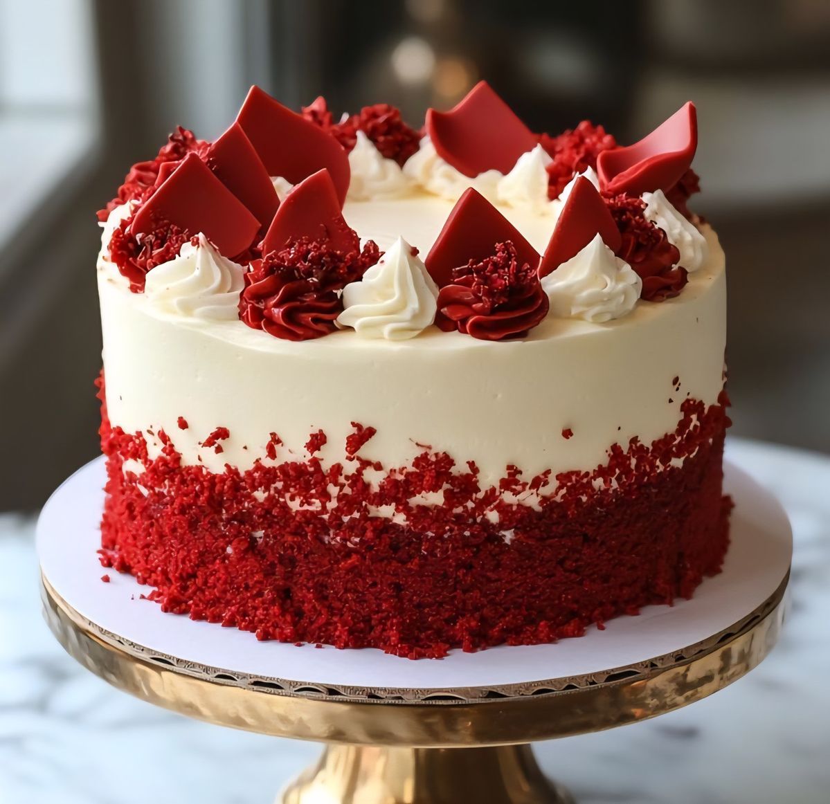 Red Velvet Eggless Icecream Cake