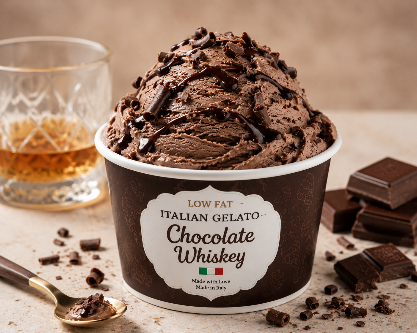 Low Fat Italian Gelato – Chocolate Whiskey