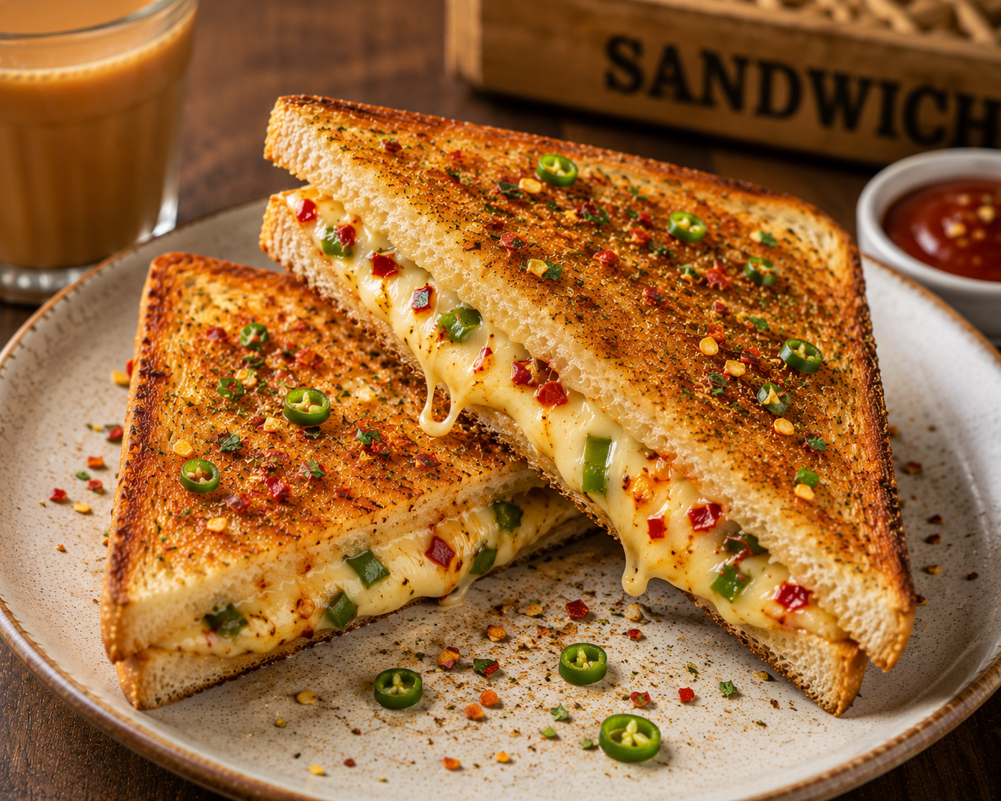 Spicy Chilly Cheese Sandwich