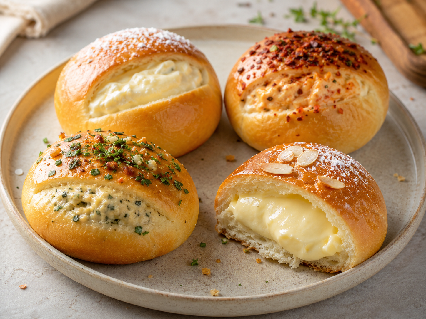 Assorted Mini Korean Buns(4 Pcs)