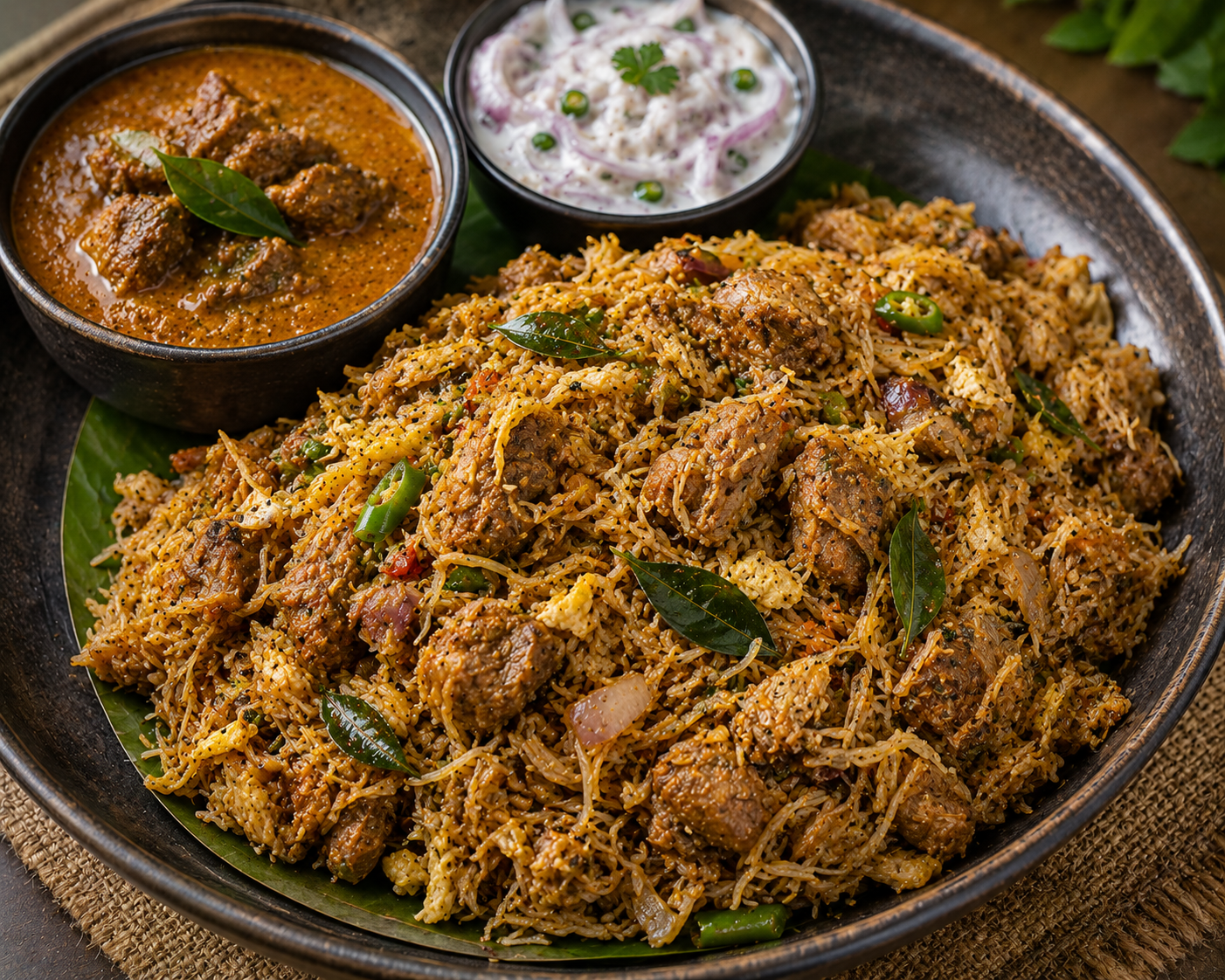 Mutton Kothu Idiyappam