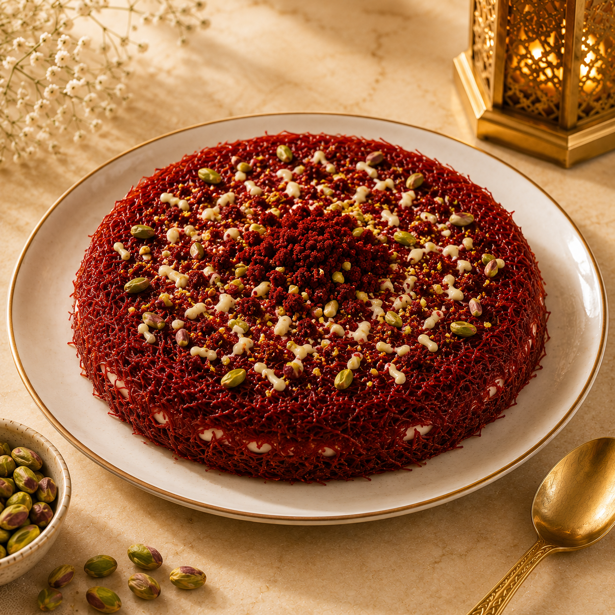 Classic Round Red Velvet Kunafa