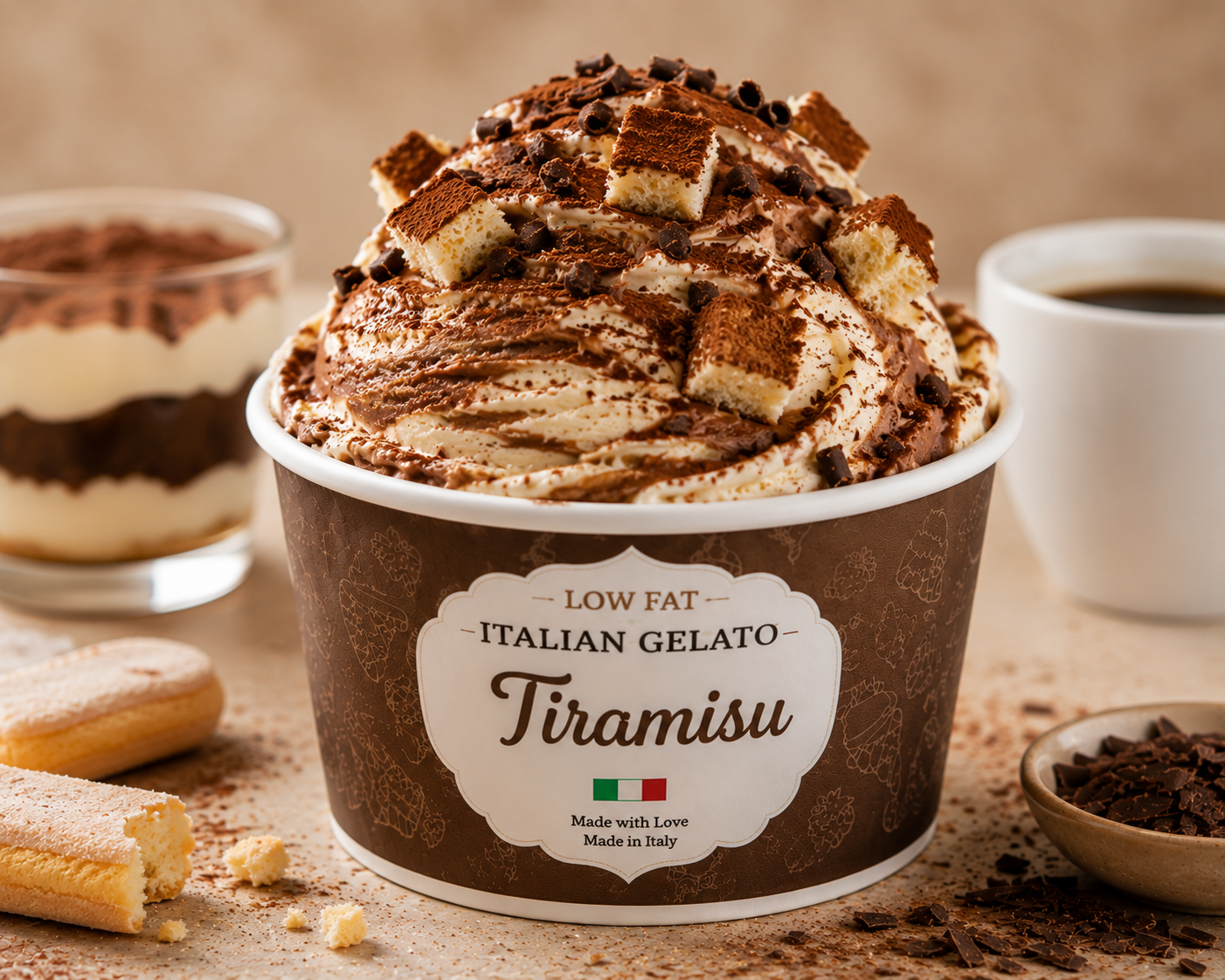 Low Fat Italian Gelato – Tiramisu