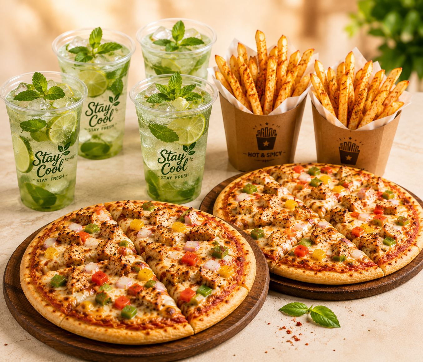 Chicken Pizza Treat Combo - For 2