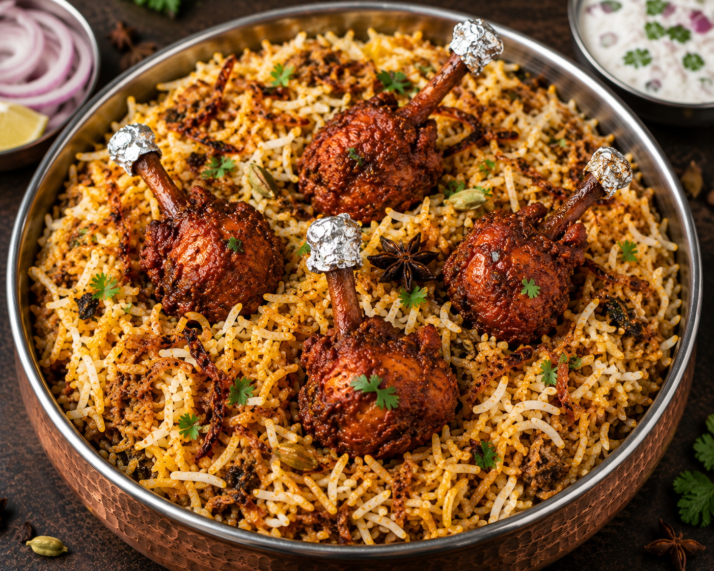 Chicken Lollipop Biryani (4 Pcs)