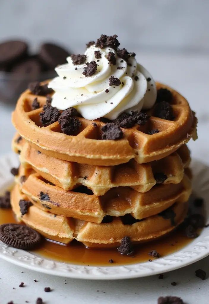 Cookies and Cream Waffle (Without Icecream)