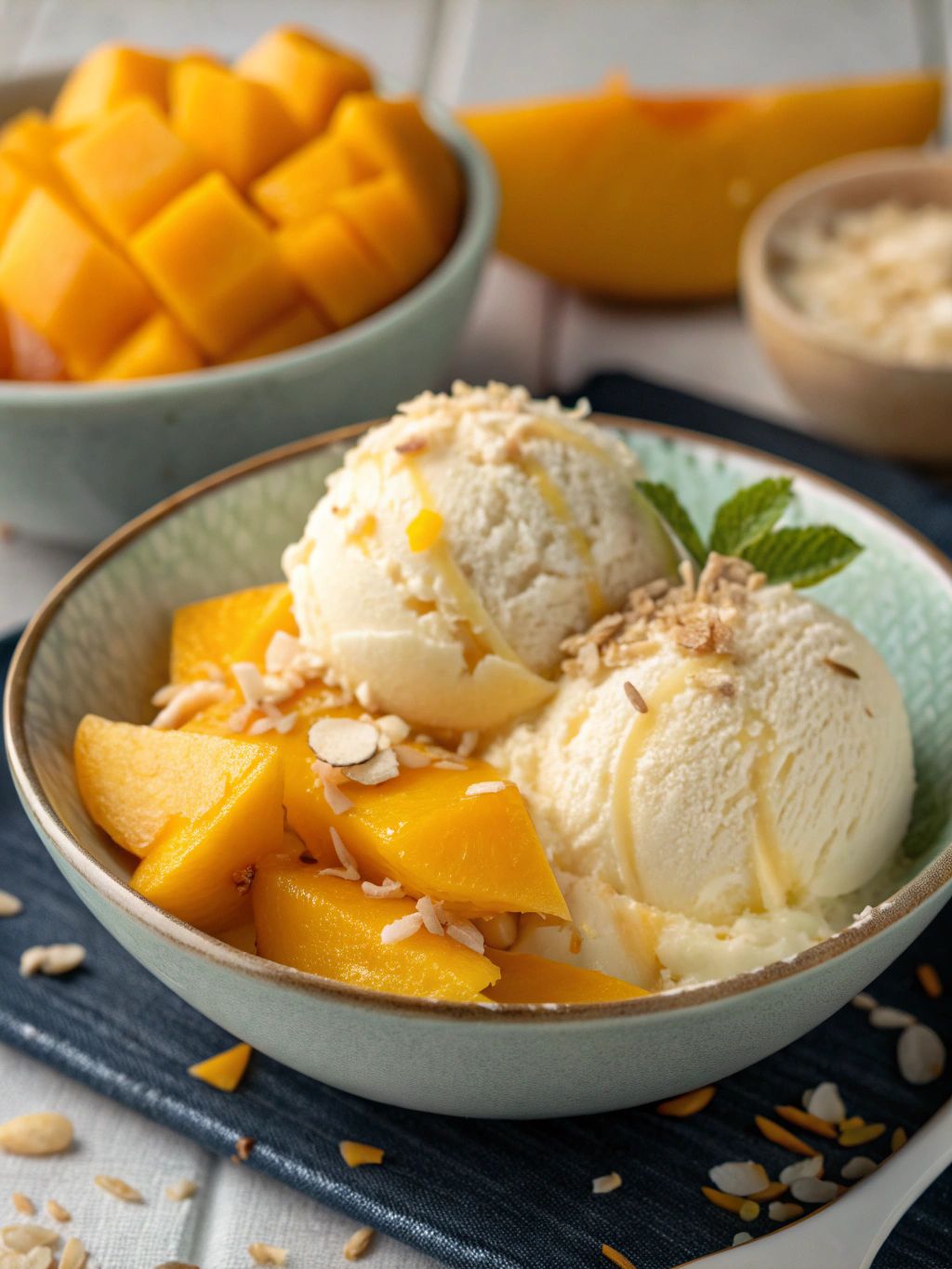 Vanilla +Mango Ice Cream