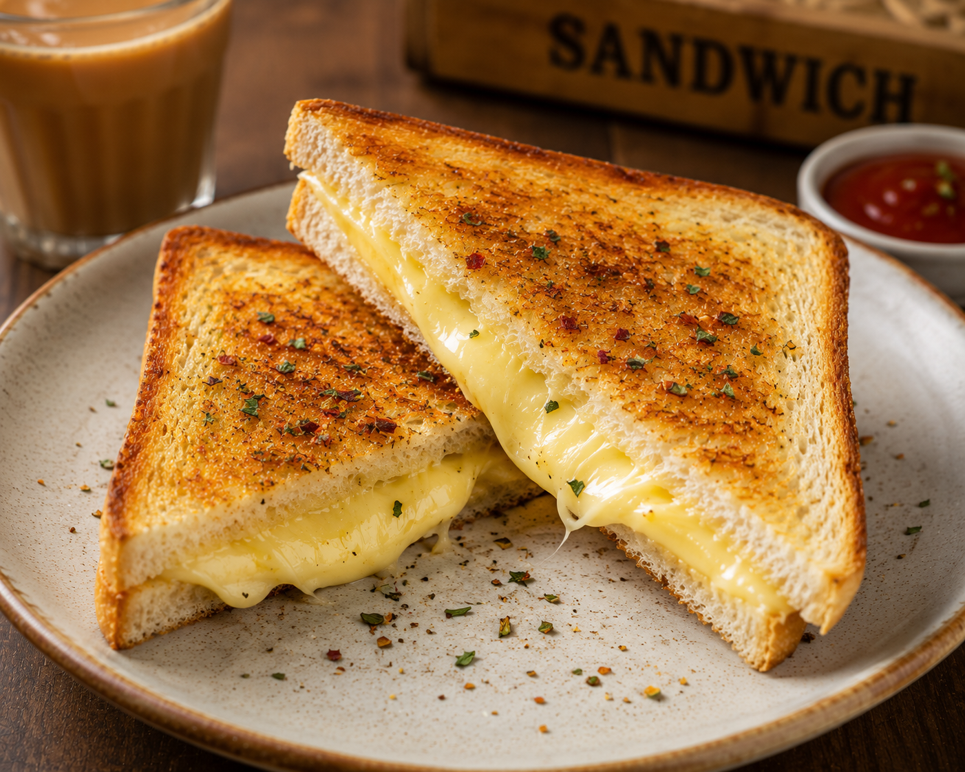 Creamy Garlic Cheese Sandwich