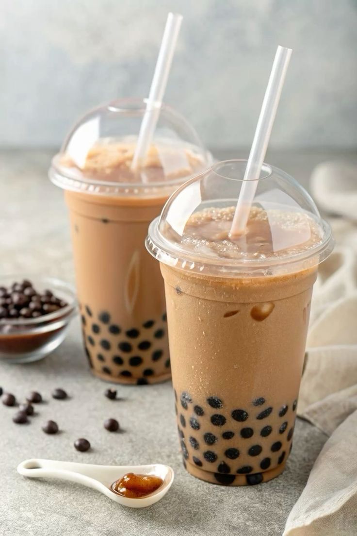 Hazelnut Cold Coffee With Boba