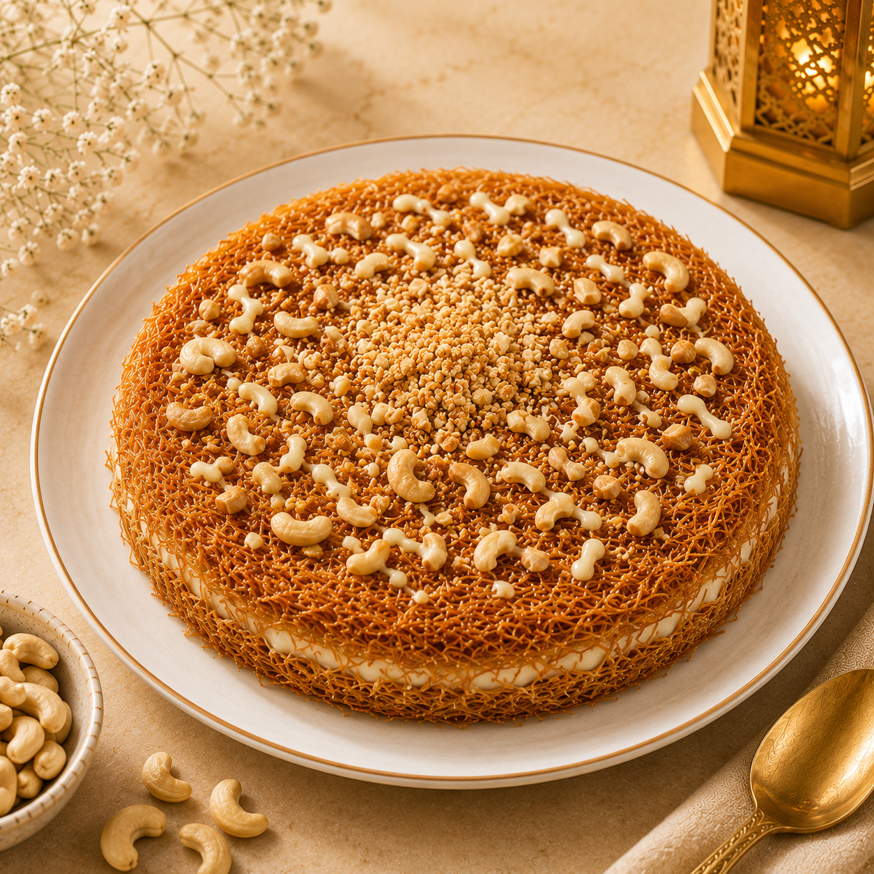 Crunchy Baked Cashew Kunafa