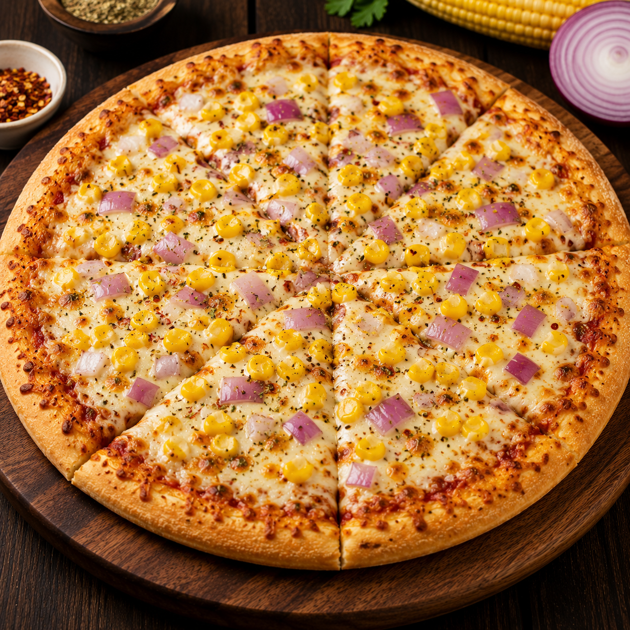Corn & Onion Pizza