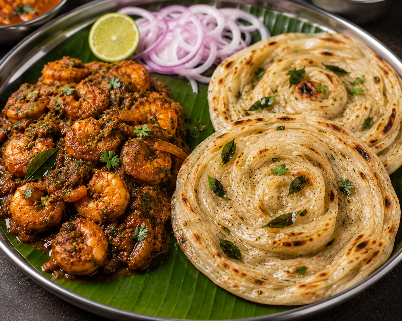 Prawn Ilai Parotta