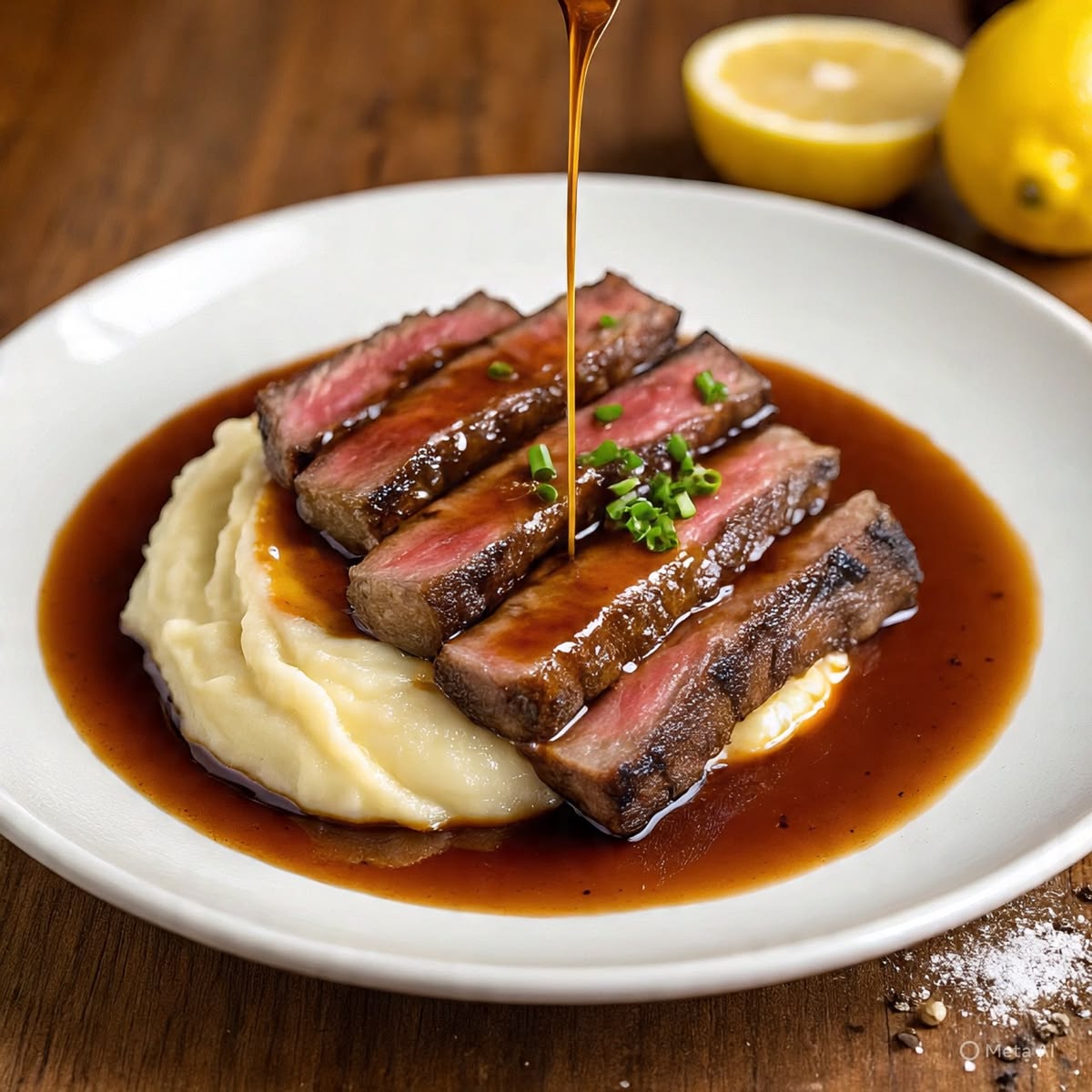 Beef Steak with Brown Sauce