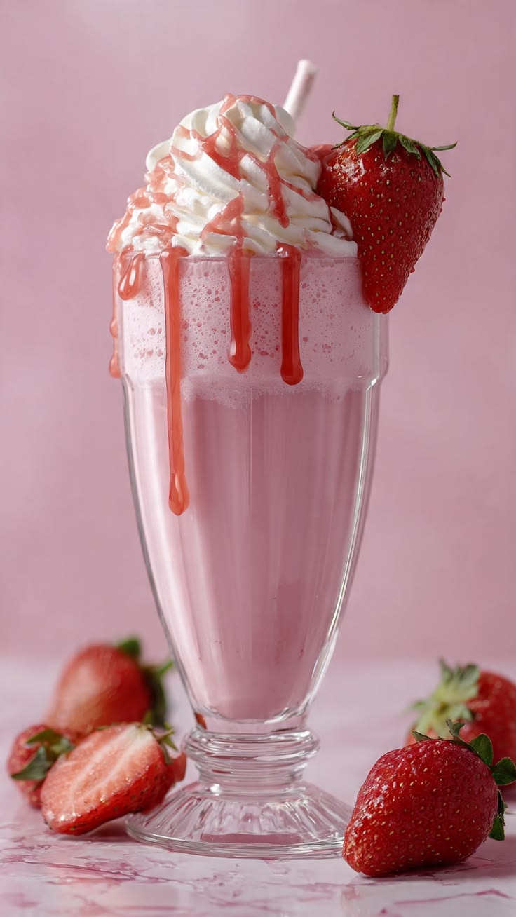 Strawberry Shake With Icecream