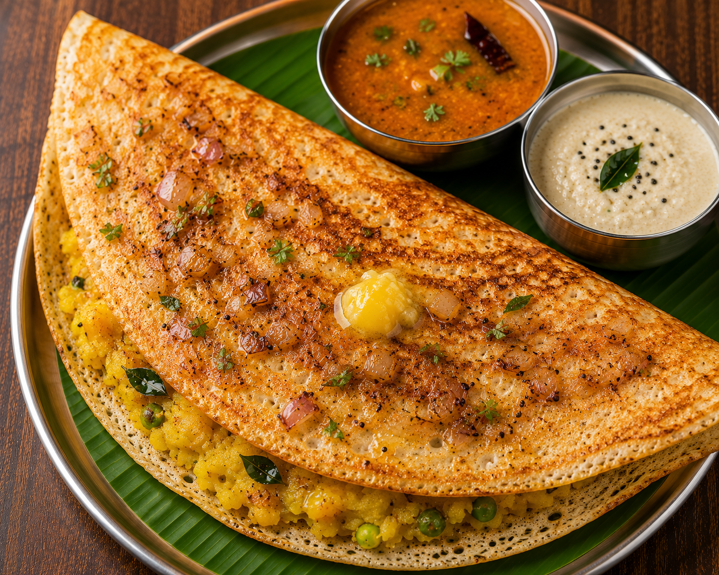Onion Rava Masala Dosa