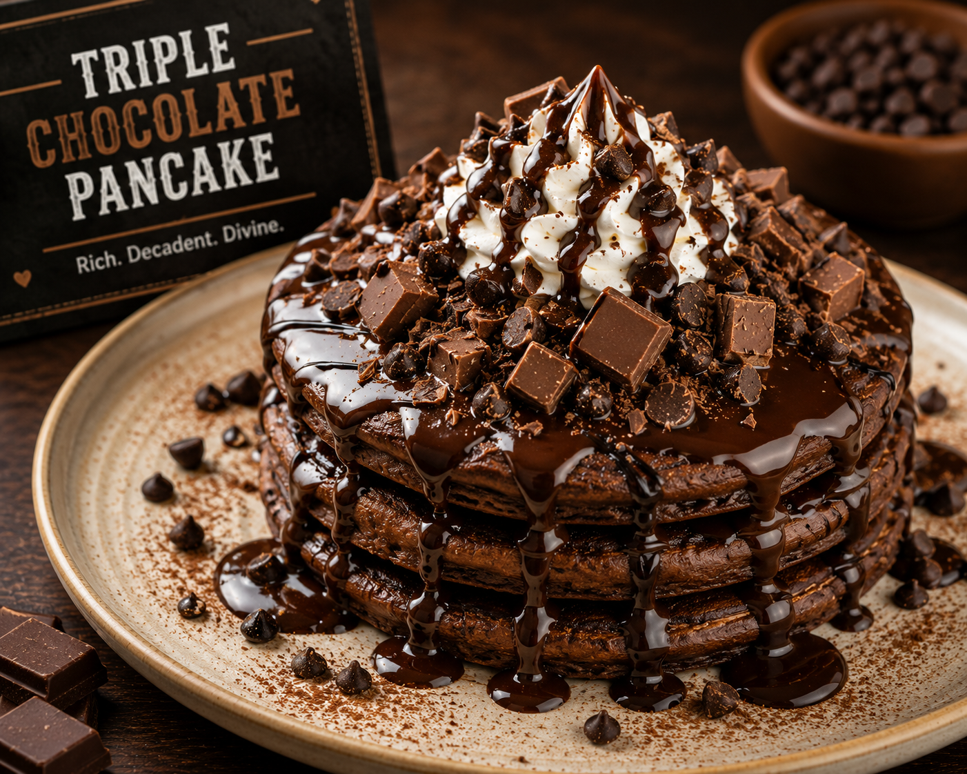 Triple Chocolate Pancake