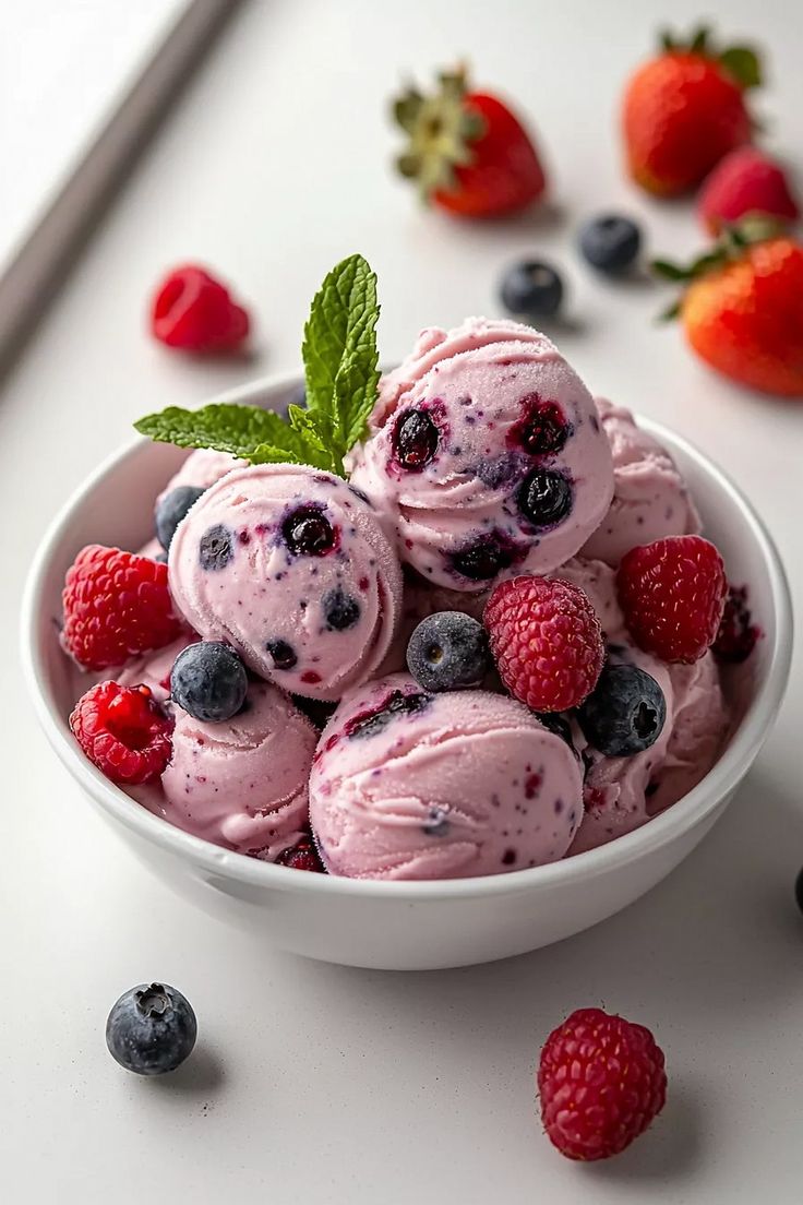 Strawberry + Black Currant Ice Cream